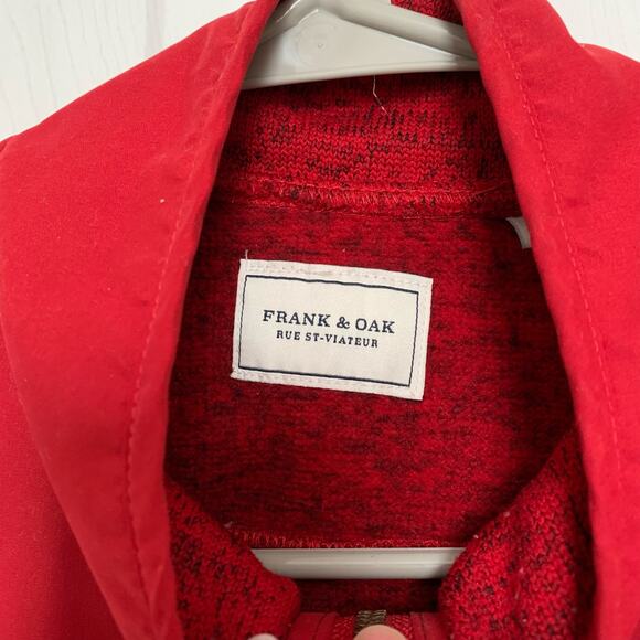 Frank & Oak Red Full Zip Fleece Vest | Outdoor Core Warm Layer Small - Picture 6 of 9